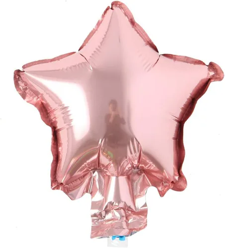 Vista 16 de 5 unids/lote Mini globos de papel de aluminio con forma de corazón de estrella de 5 pulgadas, globos inflables para boda, cumpleaños, baby shower