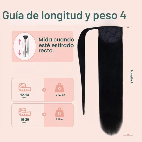 Vista 5 de Easyouth Extensión de cola de caballo de cabello humano, negro azabache, 12 pulgadas, 2.47 oz, extensiones de cola de caballo, extensiones de cola