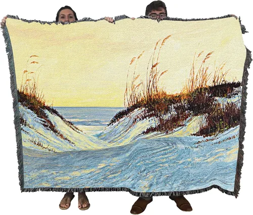 Vista 11 de Pure Country Weavers Manta de matrimonio Dockside por Charles Wysocki - Tapiz de regalo de playa costera de Estados Unidos temprano de América