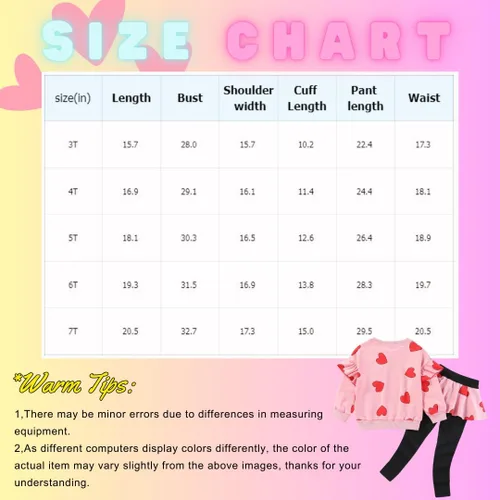 Vista 7 de BOMDEALS Adorable conjunto de ropa para niñas pequeñas, camiseta de manga larga + pantalones