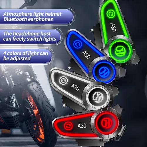 Vista 9 de Altavoces para casco de motocicleta, auriculares Bluetooth, respuesta automática, control de música, 120 horas de reproducción, sistema de alta