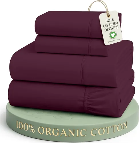 Vista 33 de LANE LINEN - Juego de 2 sábanas de fibras largas 100 % algodón orgánico, percal de fibras largas, ultrasuave y transpirable, para colchones de hasta