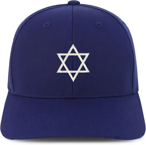 Vista 3 de Trendy Apparel Shop Gorra de béisbol bordada con símbolo de la estrella de David judía Negro