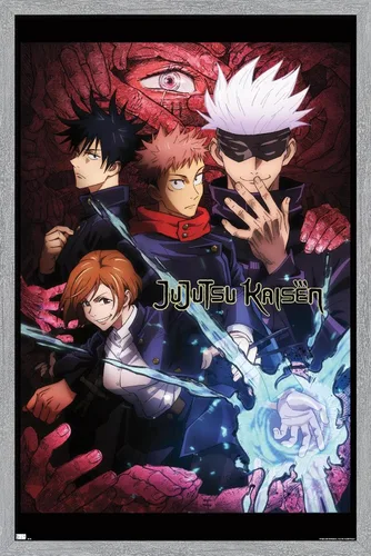 Vista 6 de Jujutsu Kaisen - Póster de pared inglés de una hoja, 34 pulgadas de largo x 22.4 pulgadas de ancho, versión sin marco