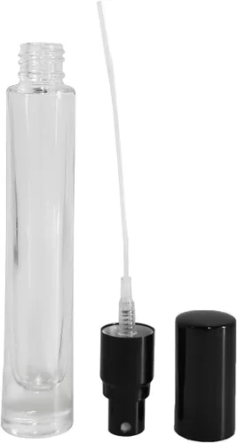 Vista 5 de Mini spray de perfume de 0.3 fl oz, botella de vidrio atomizador, botellas de perfume recargables, botella pequeña de spray de niebla fina, botella