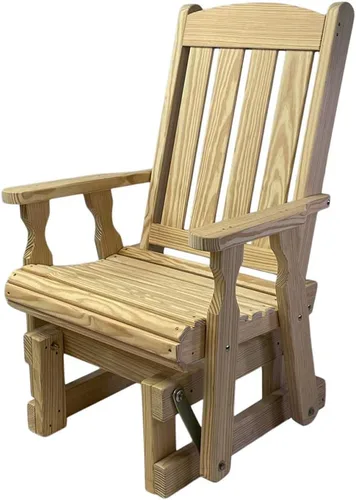 Vista 10 de Amish Casual Silla planeadora tratada con respaldo alto Mission de 600 libras (mancha de nogal oscuro)