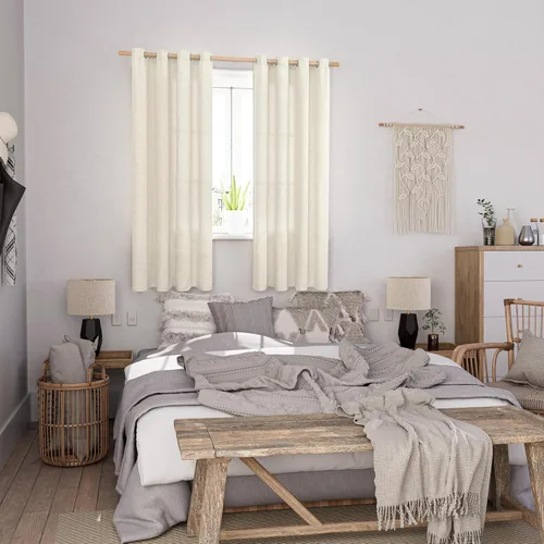 Vista 170 de BGment Cortinas de Lino Beige de 63 Pulgadas de Largo 2 Paneles - Tratamientos para Ventanas con Textura de Arpillera Filtrantes de Luz Cortinas B