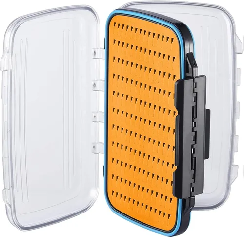 Vista 15 de Gonex Cajas de pesca con mosca para cajas de jig de pesca con mosca de dos caras, caja de pesca con mosca impermeable y ligera, tapa transparente