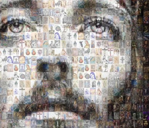 Vista 3 de Jesucristo" ENORME collage de mosaico de Jesús Fotos By Michael Verlangieri