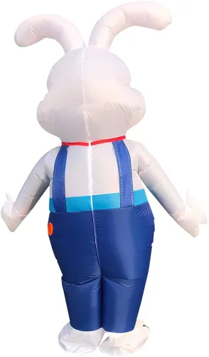 Vista 4 de RHYTHMARTS Disfraz inflable de conejo de Pascua, traje de conejo de Pascua, disfraz de conejo para adultos
