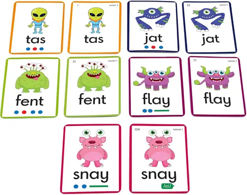 Vista 4 de Alien Word Flashcards: Junior Learning, The Science of Reading Recursos complementarios, para uso en el aula o en la escuela en casa, para mayores