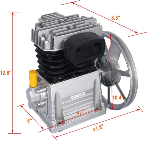 Vista 4 de Cabezal de bomba de compresor de aire, bomba de compresor de aire 2HP, bomba de compresor de aire de 1.5KW 115PSI V, inflado más rápido y bajo nivel