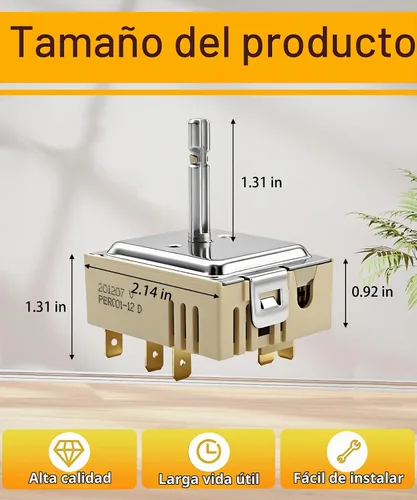 Vista 5 de Horno de cocina DG44-01006B, interruptor infinito dual compatible con horno Sam-Sung, reemplaza AP6037530, PS11771631, EAP11771631, ETC.