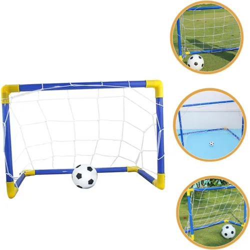 Vista 4 de Outanaya Portería de fútbol plegable portátil de plástico Mini puerta de fútbol para entrenamiento interior al aire libre Red plegable ligera