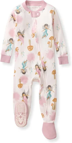 Vista 93 de Burt's Bees Baby Pijama para bebé niña, 100% algodón orgánico, pijama de una pieza, overol diagonal con cremallera, ajuste cómodo