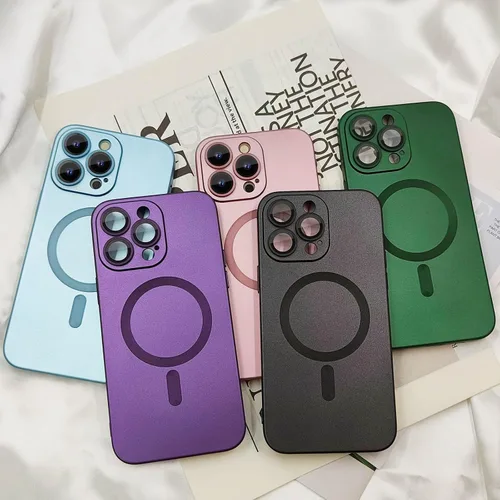 Vista 6 de Funda magnética ankofave para iPhone 13 Pro, funda para mujer, diseño mate de lujo suave y metálico con protector de lente de cámara, compatible