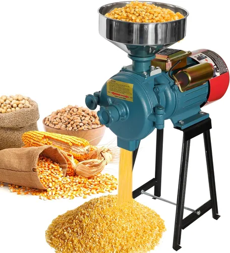 Vista 9 de Molino eléctrico de granos, molino de maíz de 3000 W, 110 V, molino eléctrico, cereales secos, arroz, café, trigo, maíz, molinos con embudo