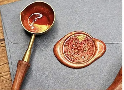 Vista 9 de MNYR Sello de cera de libélula, palitos de cera de sellado, cuchara derretida, vela, caja de regalo de madera, tarjeta de invitación de boda
