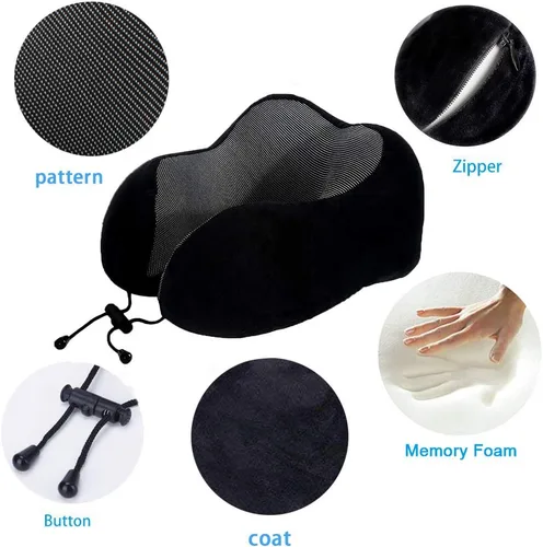 Vista 5 de Almohada de viaje, la mejor almohada cervical de espuma viscoelástica, soporte de cabeza, almohada suave de apoyo para la cabeza para dormir