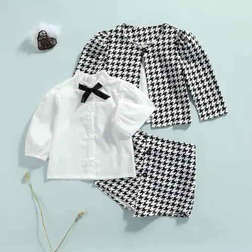 Vista 3 de Conjunto de ropa de 2 piezas para niñas pequeñas para otoño e invierno