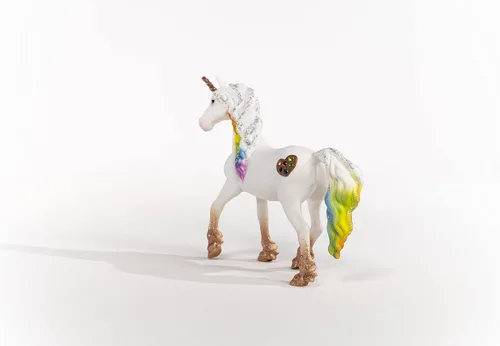 Vista 4 de Schleich bayala - Figura mítica de yegua de unicornio arcoíris con detalles decorativos brillantes y cuerno en espiral brillante, juguete divertido