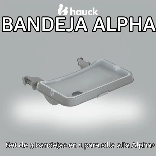 Vista 3 de hauck Alpha Bandeja de mesa antideslizante extraíble para silla alta con profundidad ajustable, compatible con crecimiento de madera Alpha+ y Beta+