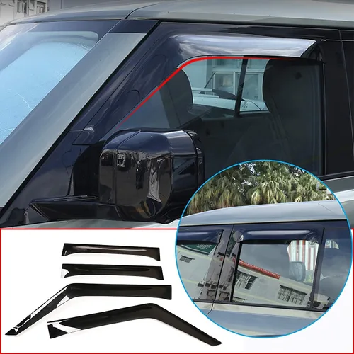 Vista 2 de Parasol para Land Rover Defender 110 2020-2021, parasol para lluvia, deflectores de ventana, protector contra el viento (110)