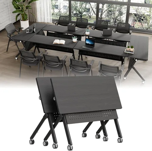 Vista 30 de Folding Conference Table with Wheels, Modular Foldable Conference Room Training Tables for Training Rooms, Flip Top Mobile Rolling Meeting Seminar