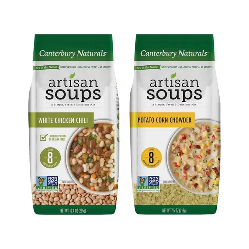Vista 15 de Canterbury Naturals Mezcla de sopa artesanal, mezcla de sopa de fideos con pollo, sin OMG, hace 8 porciones, bolsa de 6.5 onzas (paquete de 3)
