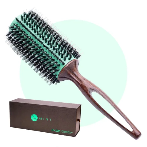 Vista 8 de MINT Kaze - Cepillo redondo de cerda de jabalí (0.787 in) para secado por soplado 20 mm ceramic barrel and boar bristles create lift, curl and