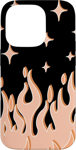 Vista 17 de Funda Gótica Pastel para iPhone 16 con diseño de llama naranja