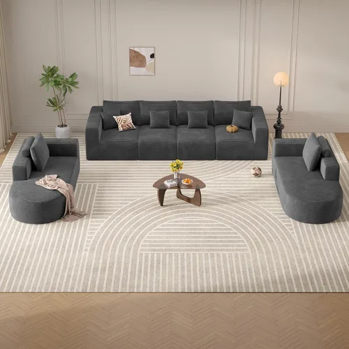 Vista 38 de Sofá cama modular, sofás de nube convertibles para sala de estar, 2 tumbonas de pana sin hueso, sofá cama de gran tamaño para dormitorio,