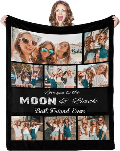 Vista 29 de Mantas personalizadas con fotos, 1 foto, manta personalizada, regalos personalizados para mamá, papá, pareja, novia, novio, esposa, marido, 8 tamaños