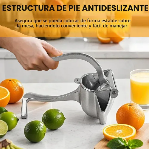 Vista 3 de Exprimidor de mano de aluminio, exprimidor de limón, exprimidor de cítricos, herramienta de extracción manual resistente para presionar granadas