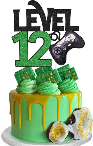 Vista 10 de Decoración para pastel de juego de nivel 8 – Suministros de fiesta de 8 cumpleaños para niños – Decoración de fiesta de juegos ganador
