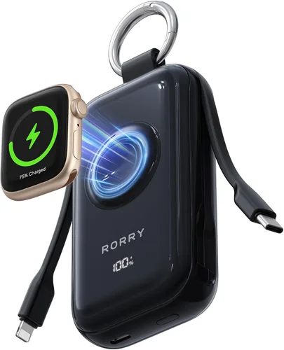 Vista 11 de RORRY CharmGo Pro - Cargador portátil de 45 W, batería de 10000 mAh Cuarzo rosa