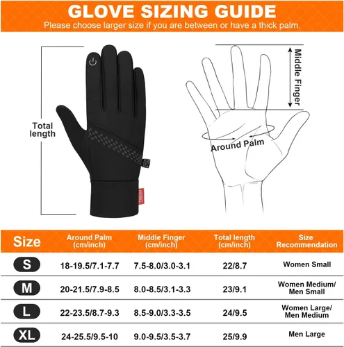 Vista 6 de Guantes de invierno para mujeres y hombres guantes térmicos para correr con forro fino para pantalla táctil guantes ligeros para caminar