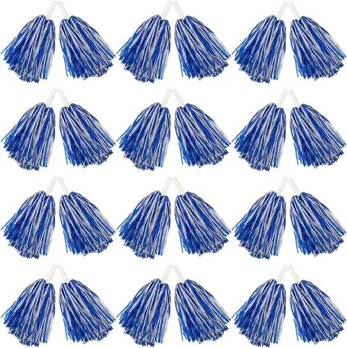 Vista 7 de Hooshing 12/24/80 PCS Pompones de Animadoras Deportivos con Espíritu Pompones de Animación de Plástico con Asas para Niños Adultos Equipo Fiesta