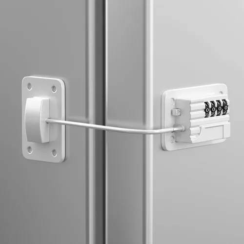 Vista 15 de RORMGO Paquete de 2 cerraduras para refrigerador, cerradura para refrigerador con protección de alambre de silicona, cerraduras para nevera