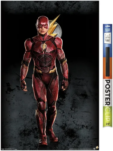 Vista 17 de Trends International Película de DC Comics - Liga de la Justicia - Póster de pared The Flash, 14.725 x 22.375 pulgadas, versión enmarcada de madera