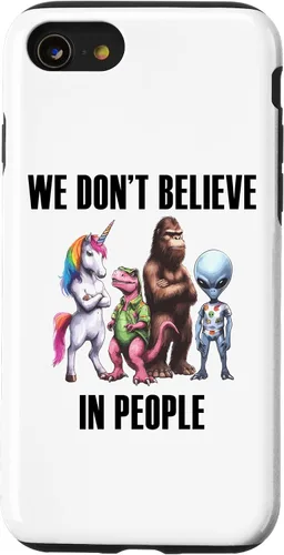 Vista 13 de Funda para iPhone 14 Unicornio Bigfoot Dinosaurio Alien Misteriosos Seres Legendarios