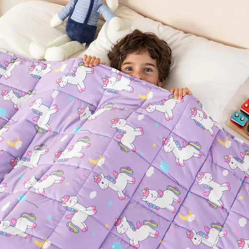 Vista 19 de Mr. Sandman Manta con peso de 3 libras, lavable, mejor para 20 a 40 libras, manta pesada de algodón transpirable con cuentas de vidrio no tóxicas