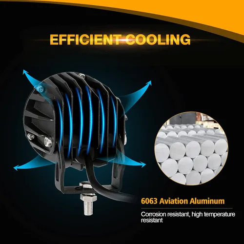 Vista 8 de Auxbeam Luz LED redonda de 3.5 pulgadas, 50 W, luz antiniebla ámbar de 5000 lm, cápsula redonda de luz de conducción con kit de arnés de cableado