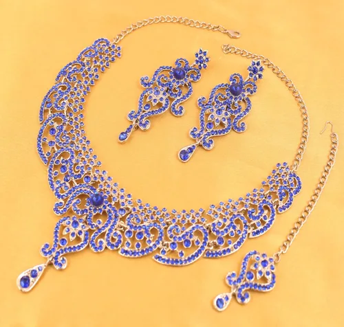 Vista 99 de Conjunto precioso de collar con look real Indian Bollywood, maravillosamente decorado, conjunto de collar adornado para mujer.