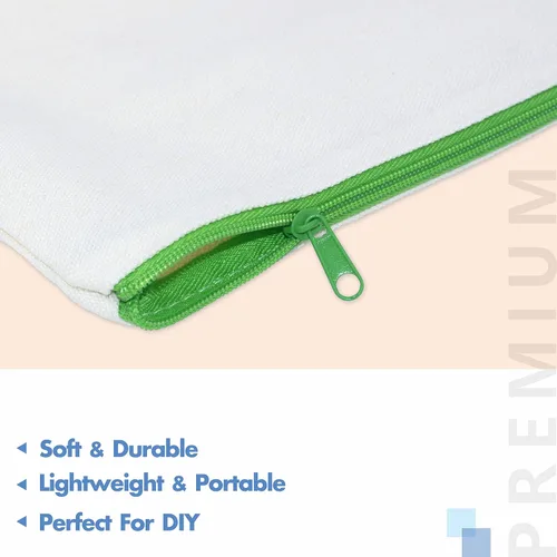 Vista 4 de Paquete de 8 bolsas de lona coloridas con cremallera, bolsas para manualidades DIY, bolsas de lona de viaje para maquillaje, cosméticos, artículos
