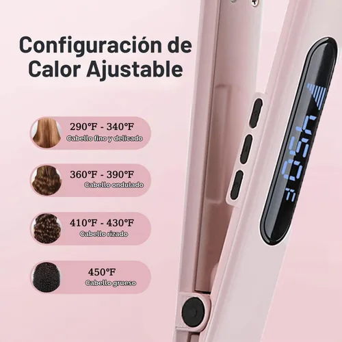 Vista 2 de USTAR Alisador y rizador de cabello 2 en 1, plancha plana de 1 pulgada con placas iónicas de cerámica de titanio y doble voltaje para menos