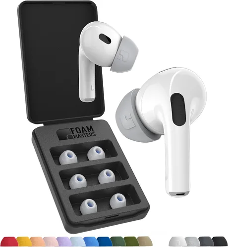 Vista 21 de Foam Masters - Almohadillas de espuma viscoelástica ultra premium para AirPods Pro de 1ª y 2ª generación 3 pares Nueva versión Ajuste seguro