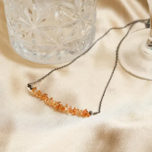 Vista 11 de Gempires - Collar de barra de chips naturales, cristales curativos de energía, regalo de cumpleaños, regalo para ella, joyería de piedras preciosas