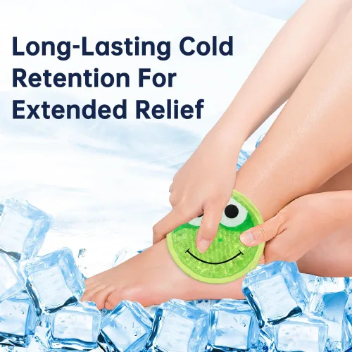 Vista 2 de Paquete de 2 paquetes de hielo de gel para lesiones, lindos paquetes de gel frío y caliente reutilizables para aliviar el dolor de fiebre, muelas
