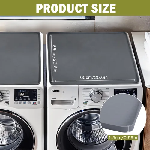Vista 2 de 2 fundas para lavadora y secadora de 25.6 x 25.6 pulgadas, silicona Gris